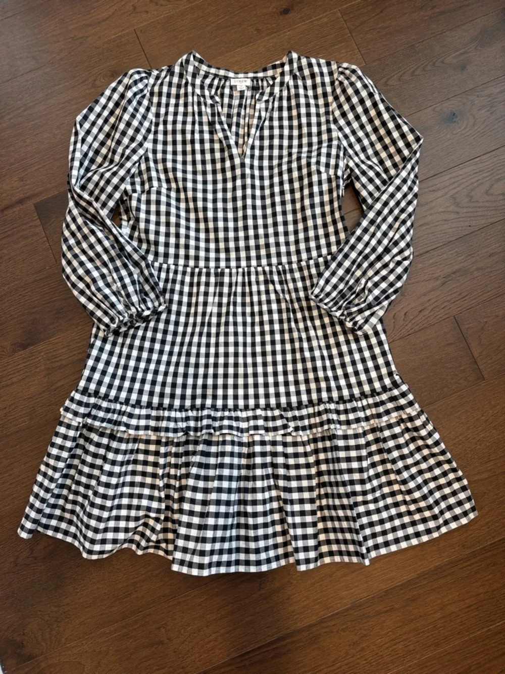 J. Crew Factory Cotton Poplin Tiered Ruffle Mini Dress Size Small - C1-093